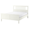 HEMNES Bed frame with mattress, white stain/Åkrehamn firm, 140x200 cm