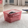 TROFAST Storage combination with boxes, white/light red, 46x30x145 cm