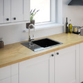 Granite Kitchen Sink Burnell 1 Bowl with Half Drainer, black