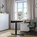 MITTZON Desk, birch veneer/black, 160x80 cm