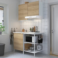 ENHET Kitchen, white, oak effect, 123x63.5x222 cm