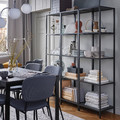 VITTSJÖ Shelving unit, black-brown, glass, 51x175 cm