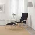 POÄNG Armchair, white stained oak veneer, Knisa black