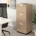 GALANT File cabinet, white stained oak veneer, 51x120 cm