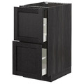 METOD / MAXIMERA Base cb 2 fronts/2 high drawers, black/Lerhyttan black stained, 40x60 cm