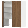 METOD Wall cb f extr hood w shlf/door, white/Tistorp brown walnut effect, 80x100 cm