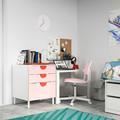 SMÅSTAD / PLATSA Chest of 3 drawers, white, pale pink, 60x55x60 cm