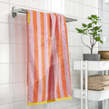 SLÅNHÖSTMAL Bath towel, orange/pink striped, 70x140 cm