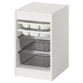 TROFAST Storage combination w boxes/trays, white white/dark grey, 34x44x56 cm