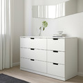 NORDLI Chest of 6 drawers, white, 120x76 cm