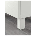 BESTÅ Storage combination with drawers, Laxviken white/Selsviken high-gloss/white, 180x40x74 cm