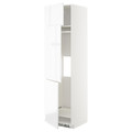 METOD High cab f fridge/freezer w 3 doors, white/Voxtorp high-gloss/white, 60x60x220 cm