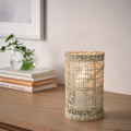 SLIPPRIG Lantern for block candle, handmade sedge