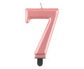 Birthday Candle 7 Metallic 8cm, pink-gold