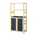 IVAR Shelving unit, with 2 doors pine/felt, 89x50x179 cm