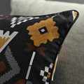 MOSSNYCKLAR Cushion cover, black/light grey, 50x50 cm