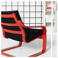 POÄNG Low-back armchair, red/Vissle black