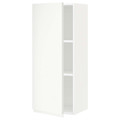 METOD Wall cabinet with shelves, white/Voxtorp matt white, 40x100 cm