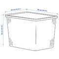 RYKTA Storage box with lid, transparent, 36x50x35 cm/44.5 l