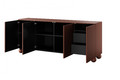 Cabinet Sonatia II 200 cm, with 2 internal drawers, burgundy