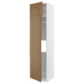 METOD Hi cab f fridge or freezer w 2 drs, white/Tistorp brown walnut effect, 60x60x240 cm