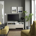 BESTÅ TV bench with drawers, white/Lappviken/Stubbarp light grey/beige, 120x42x48 cm