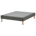 LYNGÖR Sprung mattress base with legs, dark grey, 180x200 cm