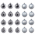 VINTERFINT Tree ornament in bag, set of 20, bauble silver-colour, 7 cm