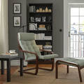 POÄNG Armchair and footstool, brown/Gunnared light green