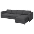 VIMLE Cover 4-seat sofa w chaise longue, Hallarp grey