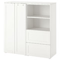 SMÅSTAD / PLATSA Storage combination, white/with frame, 120x42x123 cm