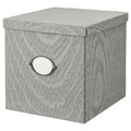 KVARNVIK Storage box with lid, grey, 32x35x32 cm