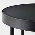 FRÖTORP Side table, anthracite marble effect/black glass, 48 cm