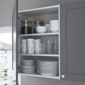 ENHET Kitchen, white, grey frame, 223x63.5x222 cm