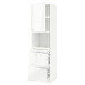 METOD / MAXIMERA Hi cab f micro combi w door/3 drwrs, white/Ringhult white, 60x60x220 cm