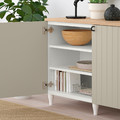 BESTÅ Storage combination with doors, white, Sutterviken/Kabbarp grey-beige, 180x42x76 cm