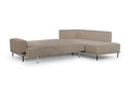 Corner Sofa-Bed Right Nicole L Crown 3 Antelope/black legs, beige
