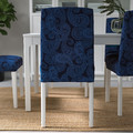 BERGMUND Chair, white/Kvillsfors dark blue/blue