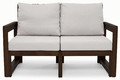 Outdoor Wooden 2-seat Sofa MALTA, dark brown/grey