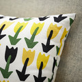 SANDMOTT Cushion, green/yellow, 30x58 cm