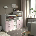 SMÅSTAD / PLATSA Changing table, white pale pink/with bookcase, 150x79x123 cm