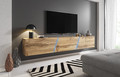 Wall-mounted TV Cabinet Slant 240, wotan oak, LED