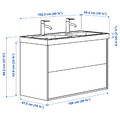 HAVBÄCK / ORRSJÖN Wash-stnd w drawers/wash-basin/taps, dark grey, 102x49x69 cm