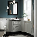 TÄNNFORSEN / RUTSJÖN Wash-stnd w drawers/wash-basin/tap, light grey/black marble effect, 62x49x76 cm