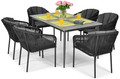 Outdoor Dining Set for 6 Persons VICTORIA, black/grey