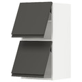 METOD Wall cab horizo 2 doors w push-open, white/Voxtorp dark grey, 40x80 cm