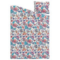 VITKNAVEL Duvet cover and pillowcase, flower/multicoloured, 150x200/50x60 cm