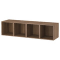 EKET Wall-mounted storage combination, walnut effect, 140x35x35 cm