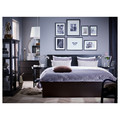 MALM Bed frame, high, black-brown, Luröy, 140x200 cm