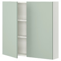 ENHET Wall cb w 2 shlvs/doors, white/pale grey-green, 80x17x75 cm